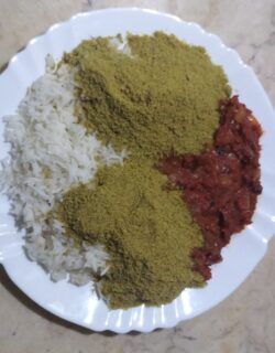 NyH0® granulated (Plumpy gasy 2.0) in a rice and tomato dish NyH0® granulated (Plumpy gasy 2.0) in a rice and tomato dish